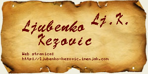 Ljubenko Kezović vizit kartica